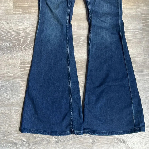 Free People Flare Penny Pull On Denim Jean in Rich Blue - Picture 7 of 13